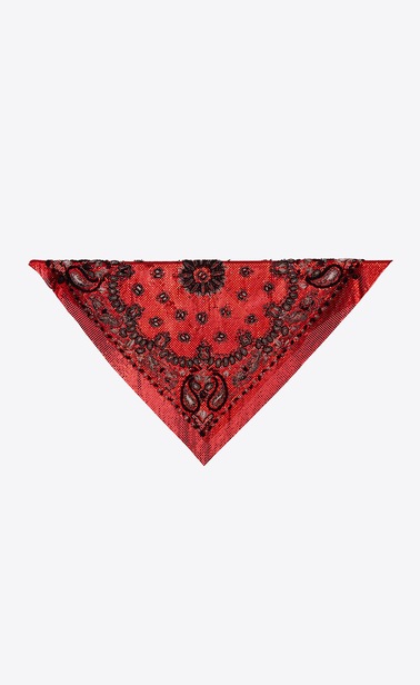 Mesh triangle with bandana embroidery